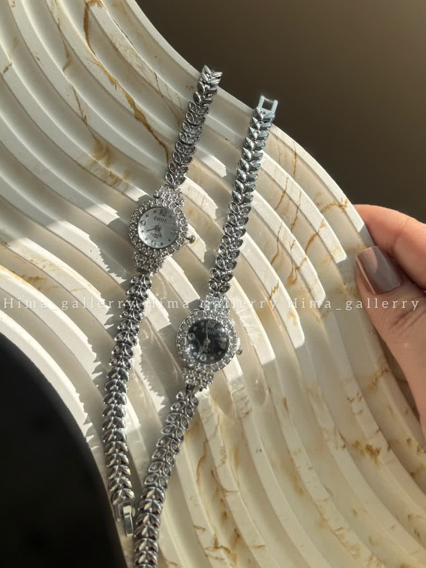 ساعت فول نگین بند فلزی اقتصادی